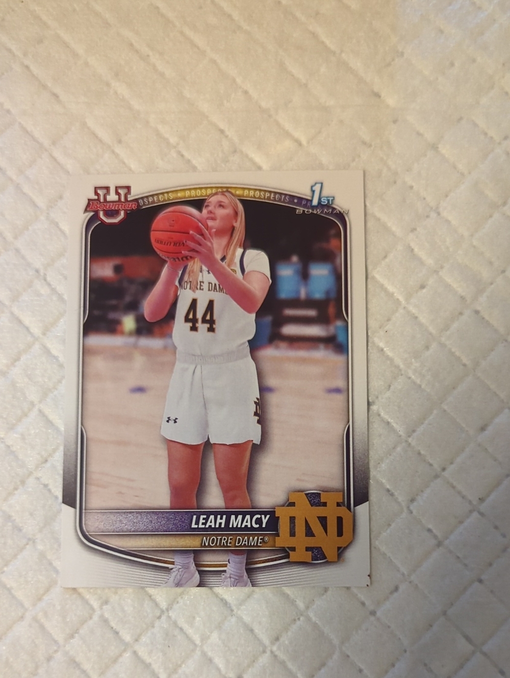 Topps Leah Macy Card - White & Gold